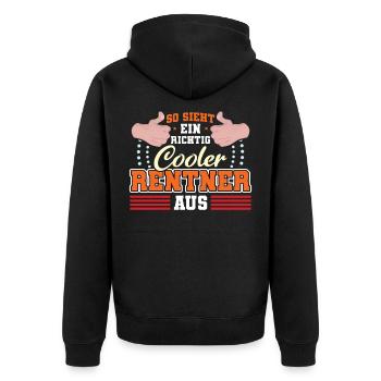 So sieht ein richtig cooler Rentner aus Rente 2021 - Unisex Premium Bio Zip Hoodie - Schwarz - Hinten - Nico (187cm)