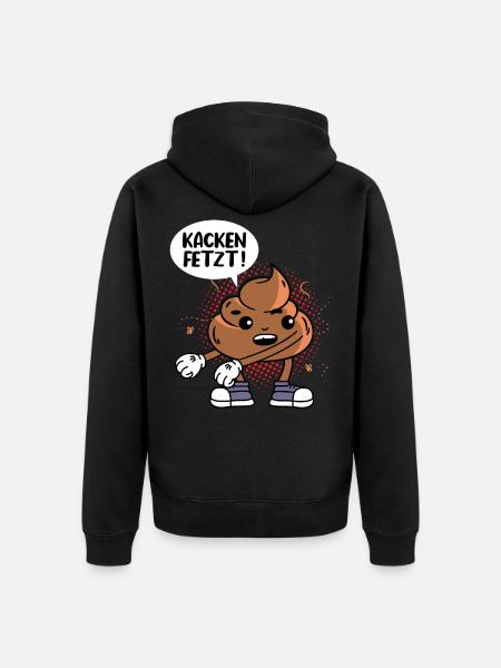 Kacken Fetzt - Unisex Premium Bio Zip Hoodie - Schwarz
