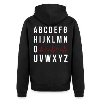 Quota d’infirmières PQRST pour une infirmière - Veste à capuche bio Premium Unisexe - noir - Dos - Nico (187cm)