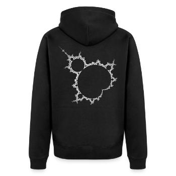 Mandelbrot gedreht hell - Unisex Premium Bio Zip Hoodie - Schwarz - Hinten - Nico (187cm)