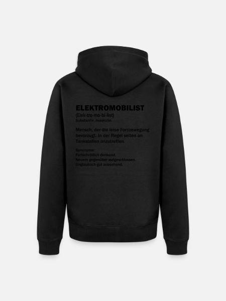Elektromobilist - Unisex Premium Bio Zip Hoodie - Schwarz