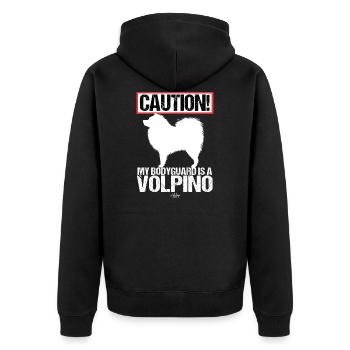 volpinobodyguard - Unisex Premium Bio Zip Hoodie - Schwarz - Hinten - Nico (187cm)