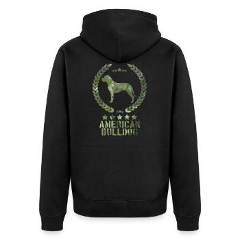 americanbulldogarmy - Veste à capuche bio Premium Unisexe - noir - Dos - Nico (187cm)