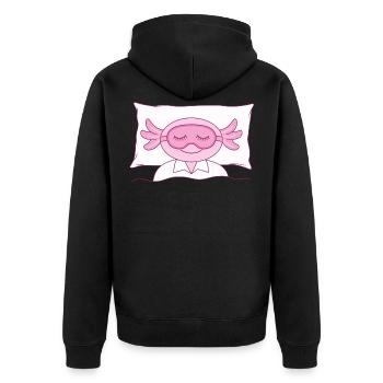 Axolotl Masque de sommeil Personnalisation Chemise de sommeil - Veste à capuche bio Premium Unisexe - noir - Dos - Nico (187cm)