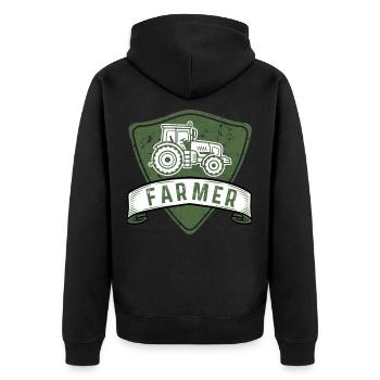 Farmer Farmer Farmer Tracteur Trekker Cadeau - Veste à capuche bio Premium Unisexe - noir - Dos - Nico (187cm)