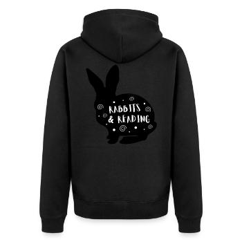Lapins & Lecture - Veste à capuche bio Premium Unisexe - noir - Dos - Nico (187cm)
