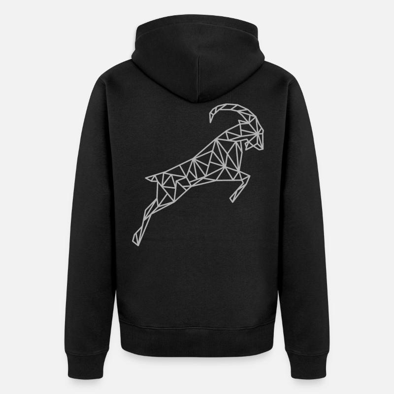 Steinbock Geometrisch Sternzeichen - Unisex Premium Bio Zip Hoodie - Schwarz