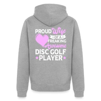 Entraîneur de golf Frisbee Lover Disc Golf Player - Veste à capuche bio Premium Unisexe - gris chiné - Dos - Nico (187cm)