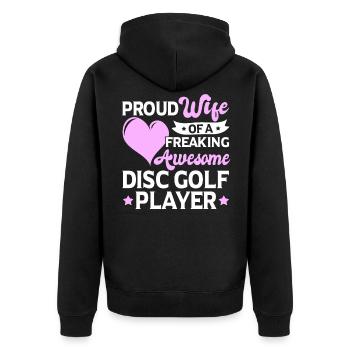 Golfer Trainer Frisbee Lover Disc Golf Player - Unisex Premium Organic Zip Hoodie - black - Back - Nico (187cm)