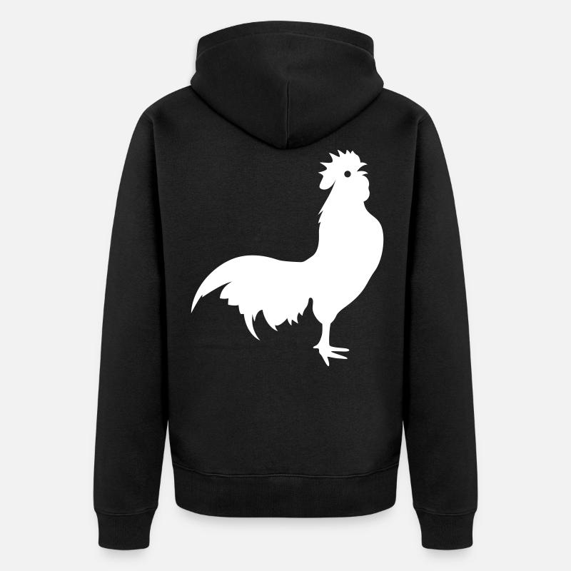 Silhouette d’animal coq - Veste à capuche bio Premium Unisexe - noir