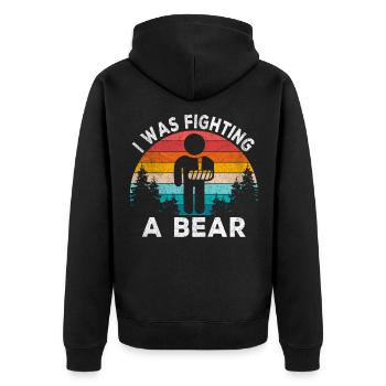 Gute Besserung Gebrochener Arm Verletzung Geschenk - Unisex Premium Bio Zip Hoodie - Schwarz - Hinten - Nico (187cm)