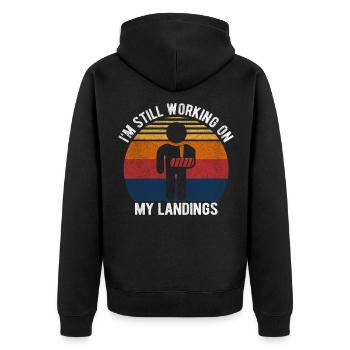 Gute Besserung Gebrochener Arm Verletzung Geschenk - Unisex Premium Bio Zip Hoodie - Schwarz - Hinten - Nico (187cm)
