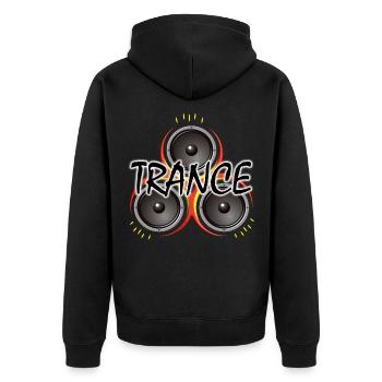 Trance avec haut-parleur - Musique électronique - Veste à capuche bio Premium Unisexe - noir - Dos - Nico (187cm)