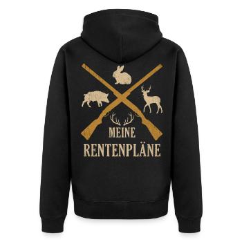 Rentenpläne Jäger Rentner Förster Ruhestand Rente - Unisex Premium Bio Zip Hoodie - Schwarz - Hinten - Nico (187cm)