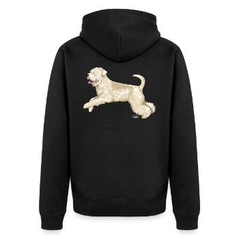vehnisvain2 - Unisex Premium Bio Zip Hoodie - Schwarz - Hinten - Nico (187cm)