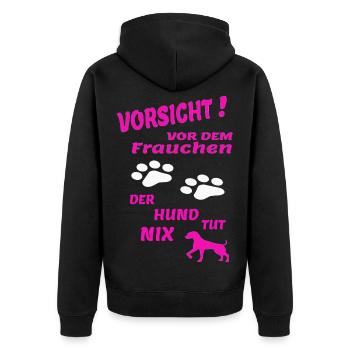 Hund Hundebesitzer Tierliebe - Unisex Premium Bio Zip Hoodie - Schwarz - Hinten - Nico (187cm)
