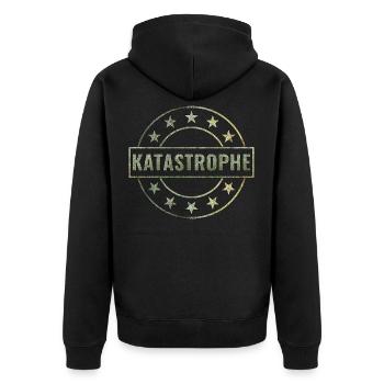 catastrophe - Unisex Premium Organic Zip Hoodie - black - Back - Nico (187cm)
