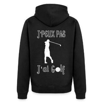 J'peux pas J'ai Golf - Veste à capuche bio Premium Unisexe - noir - Dos - Nico (187cm)