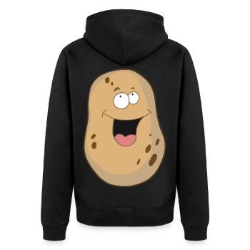 Kartoffel fröhlich Gemüse Speise Bio Bauern - Unisex Premium Bio Zip Hoodie - Schwarz - Hinten - Nico (187cm)