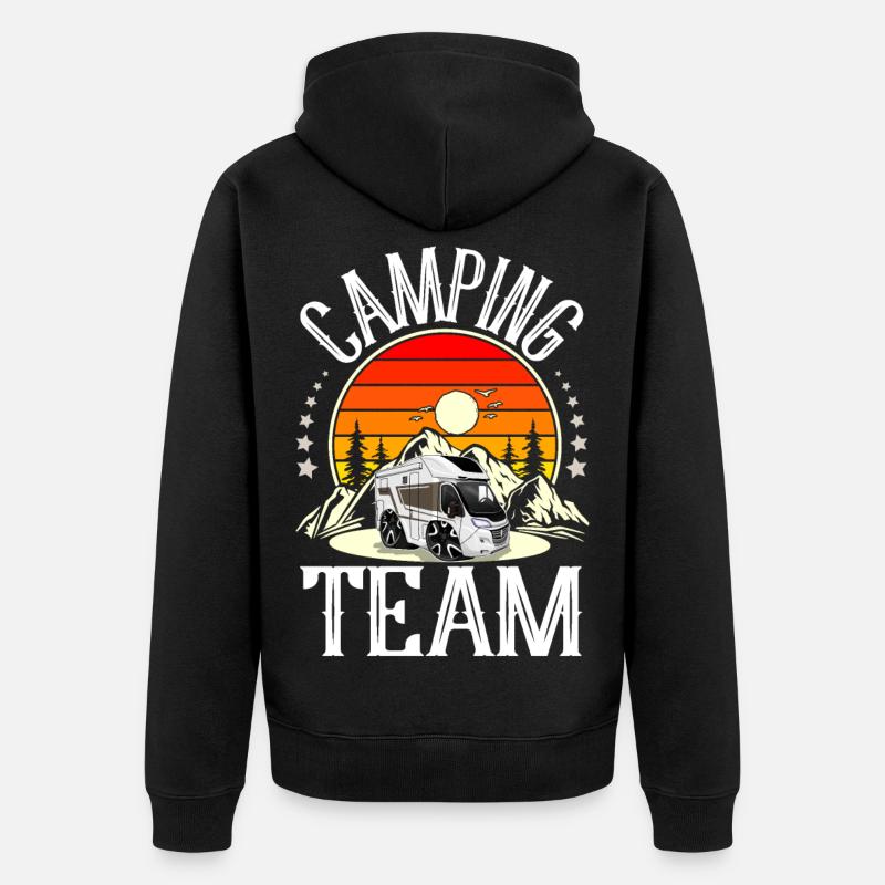 Équipe de camping - Veste à capuche bio Premium Unisexe - noir