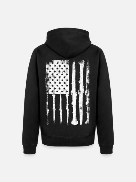 Clarinet USA Flag - Unisex Premium Organic Zip Hoodie - black
