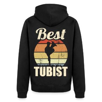 Bester Tubaspieler - Unisex Premium Bio Zip Hoodie - Schwarz - Hinten - Nico (187cm)
