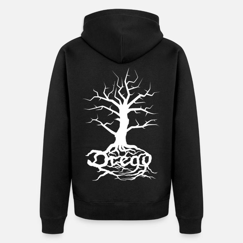 Dread Baum Weiß - Unisex Premium Bio Zip Hoodie - Schwarz