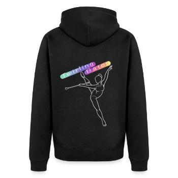 Illustration_sans_titre - Veste à capuche bio Premium Unisexe - noir - Dos - Nico (187cm)