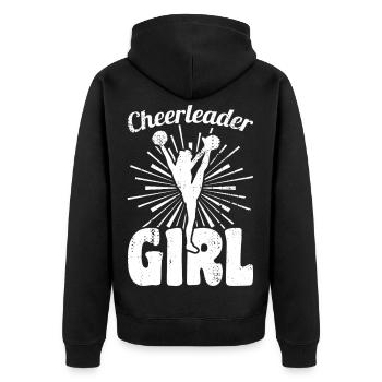 Cheerleader Girl - Unisex Premium Organic Zip Hoodie - black - Back - Nico (187cm)