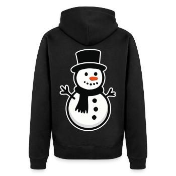 Schneemann - Unisex Premium Bio Zip Hoodie - Schwarz - Hinten - Nico (187cm)