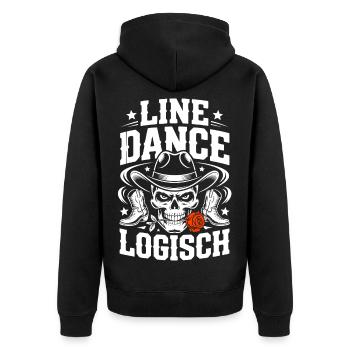 Line Dance Logical Skull - Unisex Premium Organic Zip Hoodie - black - Back - Nico (187cm)