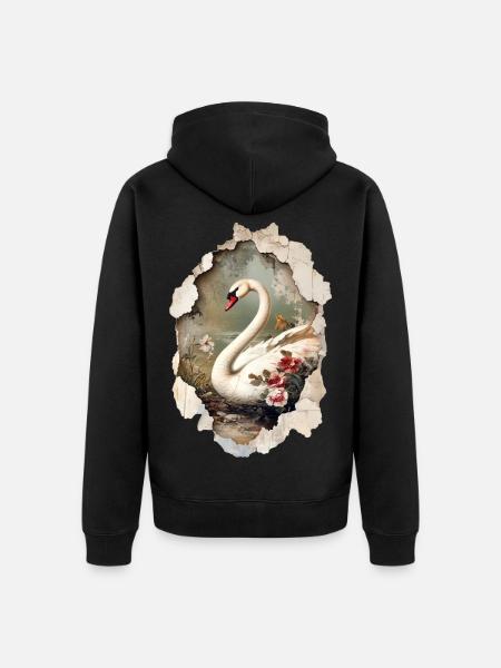 cygne - Veste à capuche bio Premium Unisexe - noir