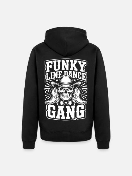Funky Line-Dance Gang Skull - Unisex Premium Organic Zip Hoodie - black