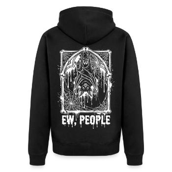 Ew People Bat Gothic - Unisex Premium Organic Zip Hoodie - black - Back - Nico (187cm)