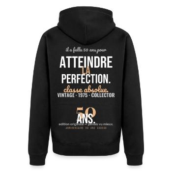 La Classe Absolue 50 - Veste à capuche bio Premium Unisexe - noir - Dos - Nico (187cm)