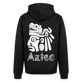 Guerrier aztèque (blanc) - Veste à capuche bio Premium Unisexe - noir - Dos - Nico (187cm)
