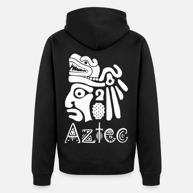 Guerrier aztèque (blanc) - Veste à capuche bio Premium Unisexe - noir