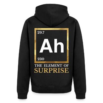 Ah - L'Élément de la Surprise - Humour Chimie - Veste à capuche bio Premium Unisexe - noir - Dos - Nico (187cm)