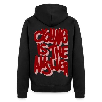 Le vélo est la réponse au bourgogne - Veste à capuche bio Premium Unisexe - noir - Dos - Nico (187cm)