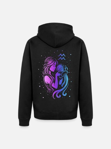 Verseau - Veste à capuche bio Premium Unisexe - noir
