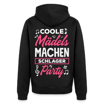 Coole Mädels Machen Schlager Party - Unisex Premium Bio Zip Hoodie - Schwarz - Hinten - Nico (187cm)