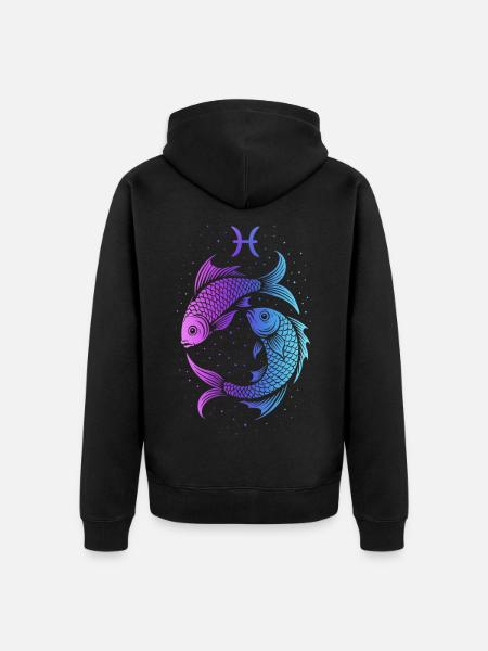 Gradient de Poissons - Veste à capuche bio Premium Unisexe - noir