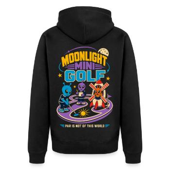 Mondschein Minigolf mit Aliens - Veste à capuche bio Premium Unisexe - noir - Dos - Nico (187cm)