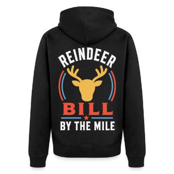 Rentier – Reindeer Bill by the Mile - Unisex Premium Bio Zip Hoodie - Schwarz - Hinten - Nico (187cm)