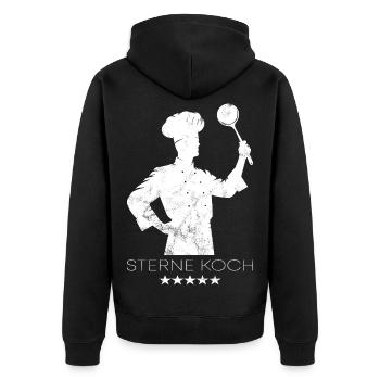 Koch Sternekoch Berufe - Unisex Premium Bio Zip Hoodie - Schwarz - Hinten - Nico (187cm)