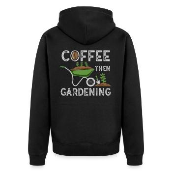Coffee flowers herbs garden plants gardening - Unisex Premium Organic Zip Hoodie - black - Back - Nico (187cm)