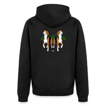 sajk2 - Unisex Premium Organic Zip Hoodie - black - Back - Nico (187cm)