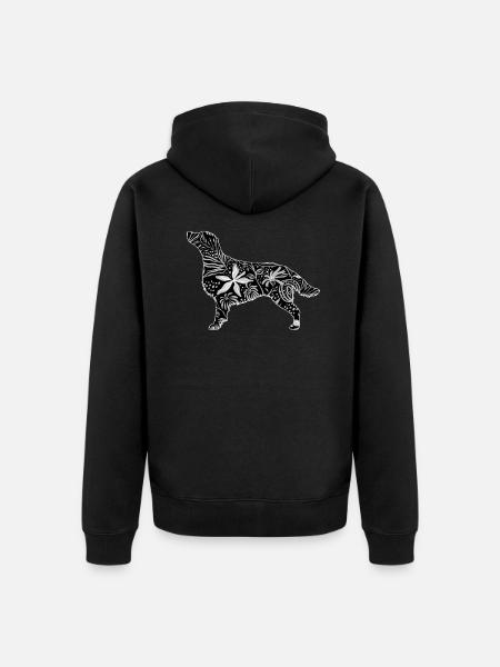 Flattie kwiatowe - Ekologiczna rozpinana bluza z kapturem Premium unisex - czarny