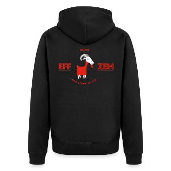 Geißbock Hennes vom Eff Zeh Mer Stonn Zo Dir - Veste à capuche bio Premium Unisexe - noir - Dos - Nico (187cm)