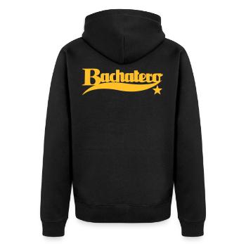 Bachatero Star - Bachata Dance Shirt - Unisex Premium Organic Zip Hoodie - black - Back - Nico (187cm)